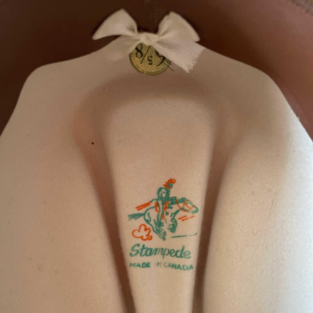 vintage 60s HBC felted wool 'stampede' cowboy hat - size 6 5/8 - Picture 5 of 8